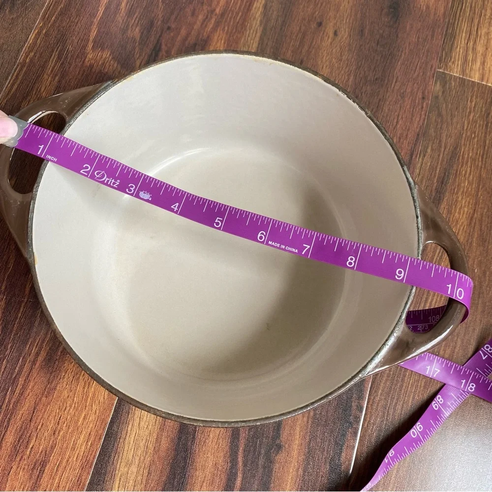 VTG Le Creuset Doufeu Cousances #20 Brown Ceramic Cast Iron Pot Dutch Oven